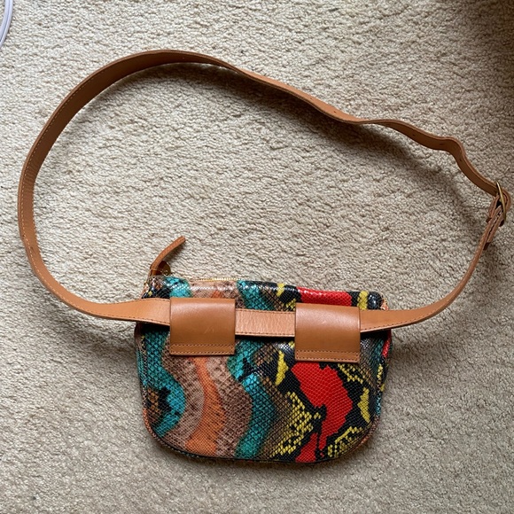 Clare V Snake Embossed Leather Belt Bag - Picture 8 of 12